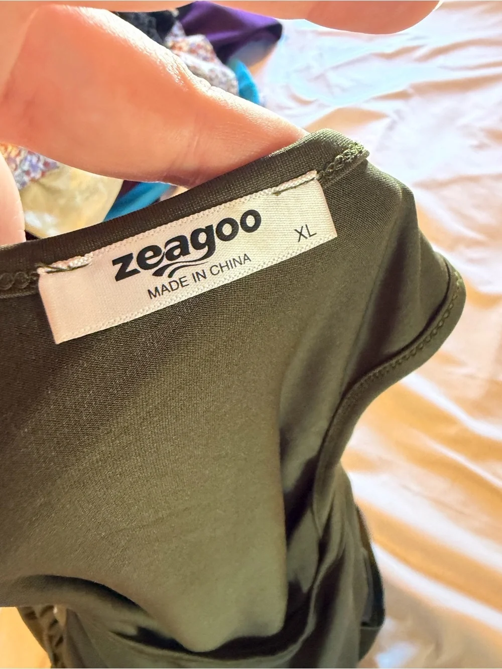 zeagoo Olive Green Ruched Tank Dress
